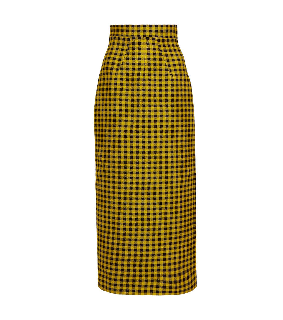 gingham pencil skirt