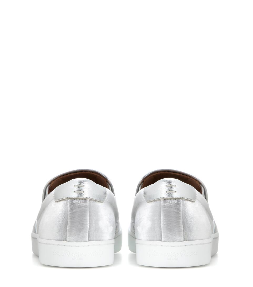 GIANVITO ROSSI VENICE VELVET SLIP-ON SNEAKERS
