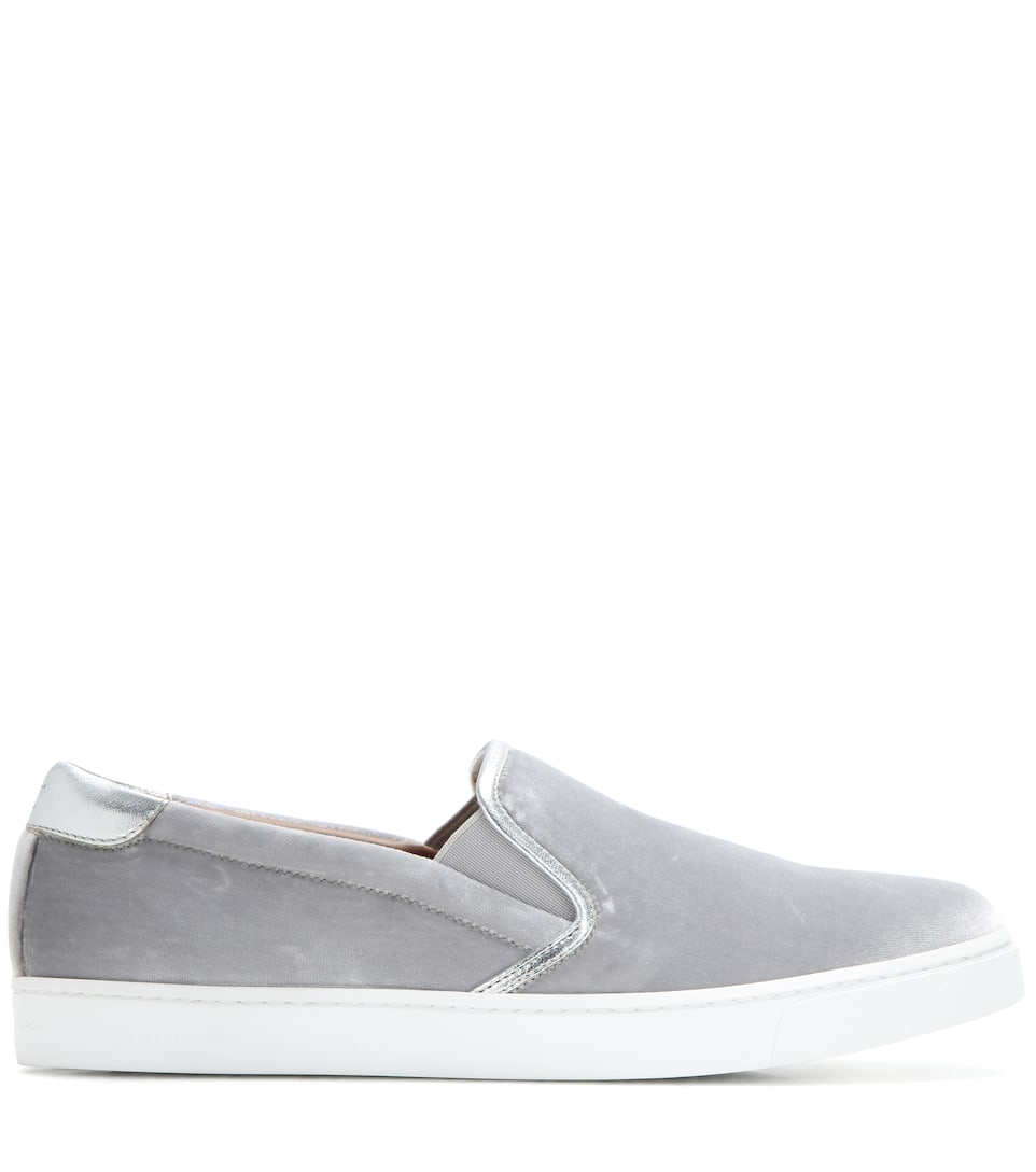 GIANVITO ROSSI VENICE VELVET SLIP-ON SNEAKERS