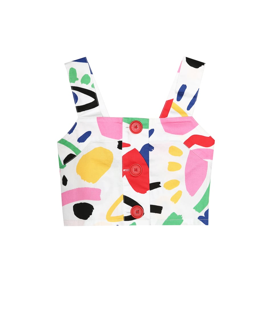 Click to view more detailed imagery on our partner's website Stella Mccartney Kids' Girl's Graphic Face Sleeveless Crop Top In Multicoloured