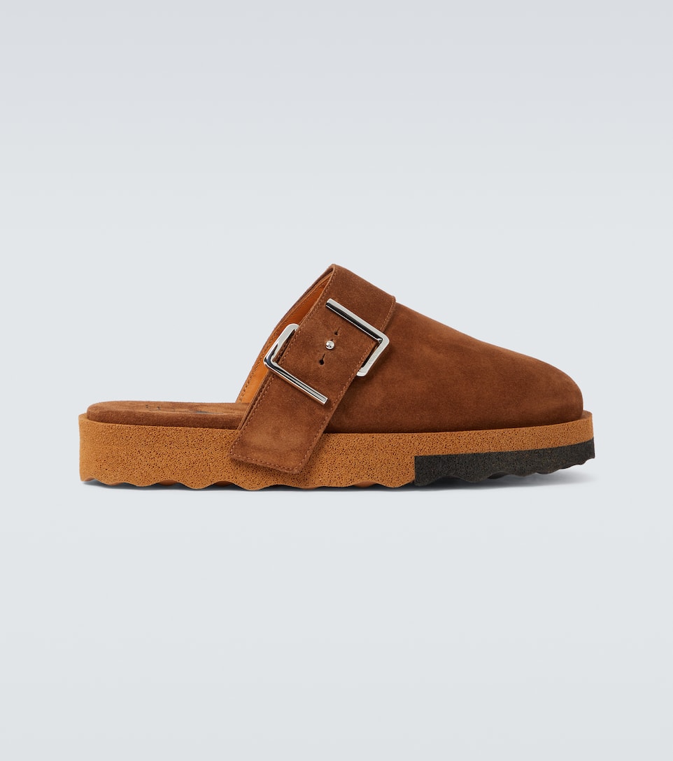 Off White Comfort Backless Suede Slippers Mytheresa