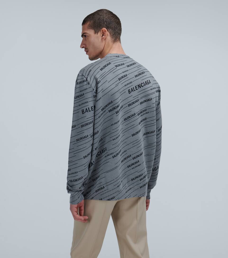 BALENCIAGA DIAGONAL LOGO CREWNECK SWEATER,P00444266
