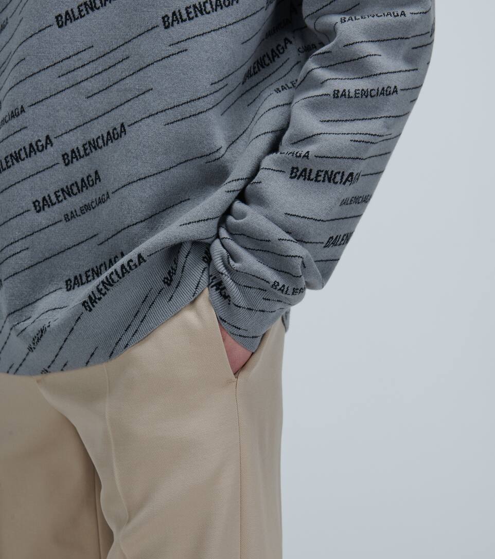 BALENCIAGA DIAGONAL LOGO CREWNECK SWEATER,P00444266