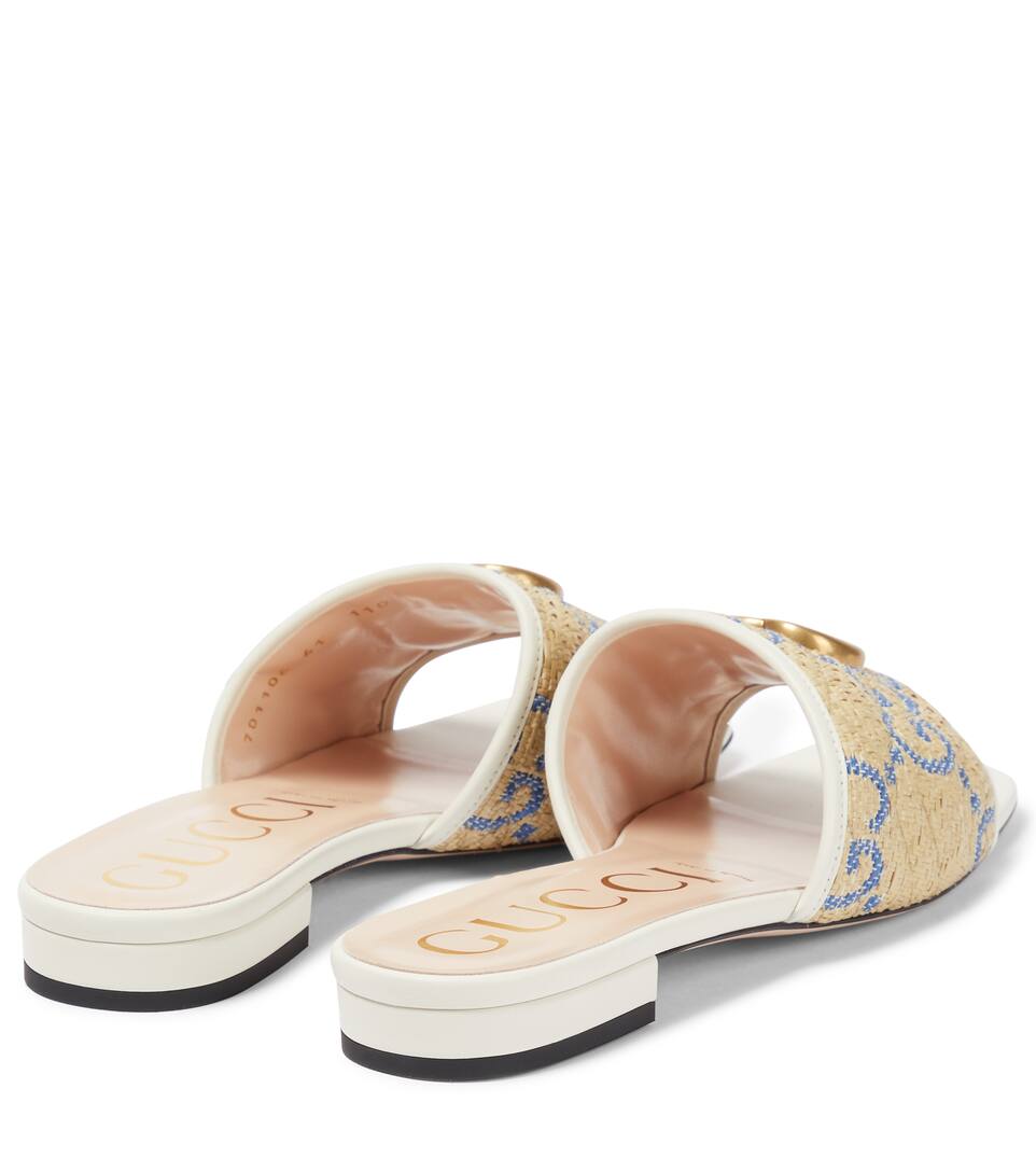 Gucci GG raffiaeffect slides Mytheresa