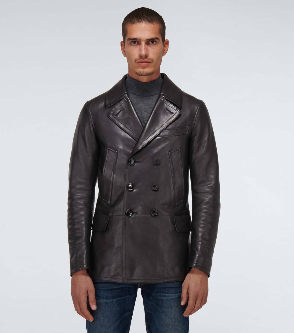 Leather peacoat Clearance