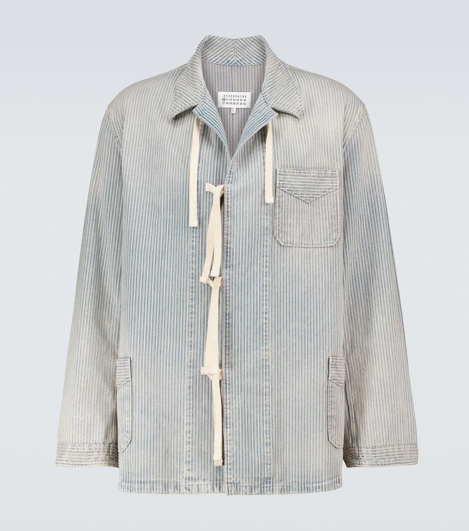 striped denim jacket