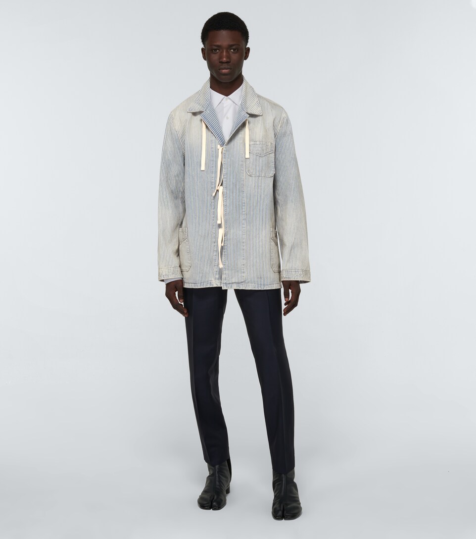 cropped stretch denim jacket