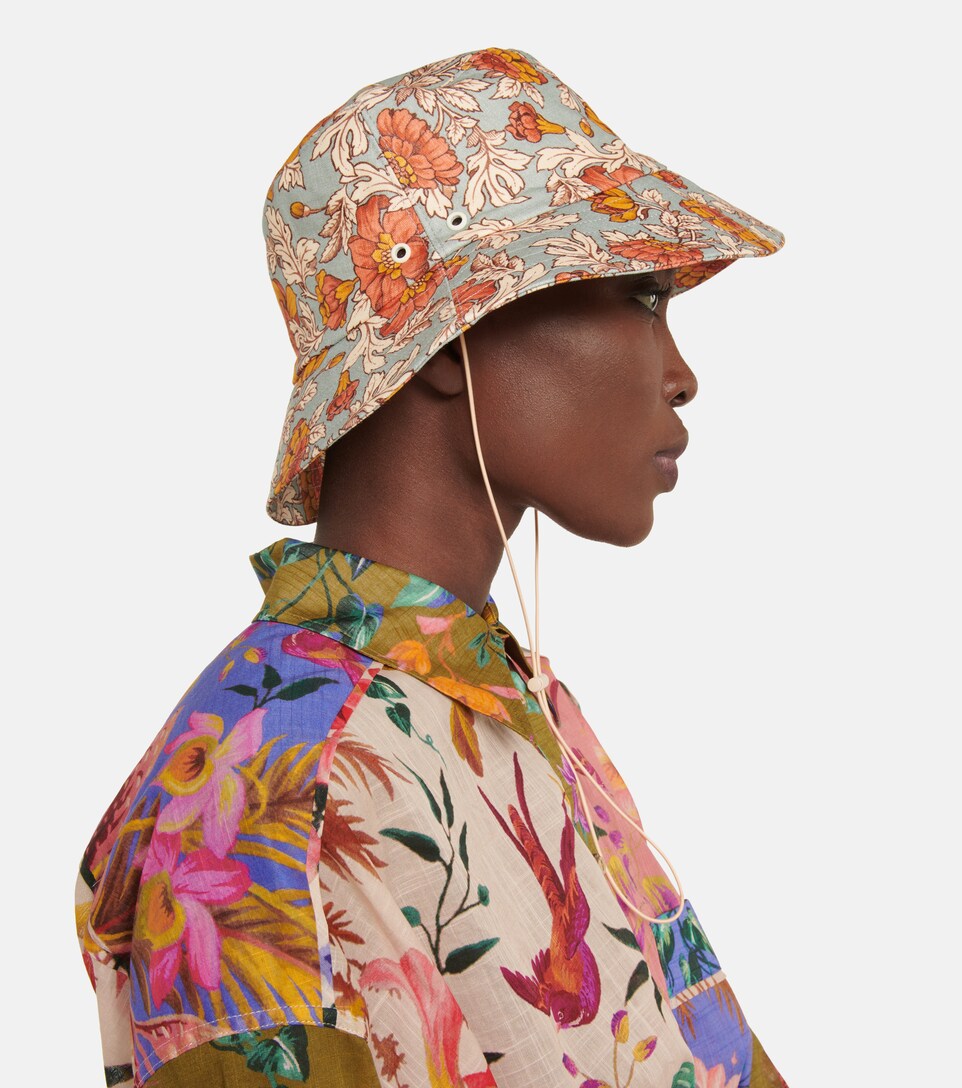 Zimmermann - Floral linen bucket hat 