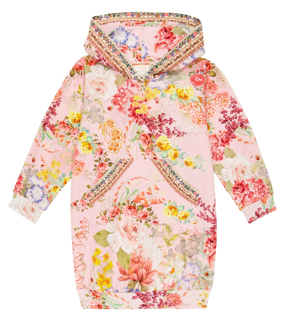 Floral cotton-blend sweatshirt dress 