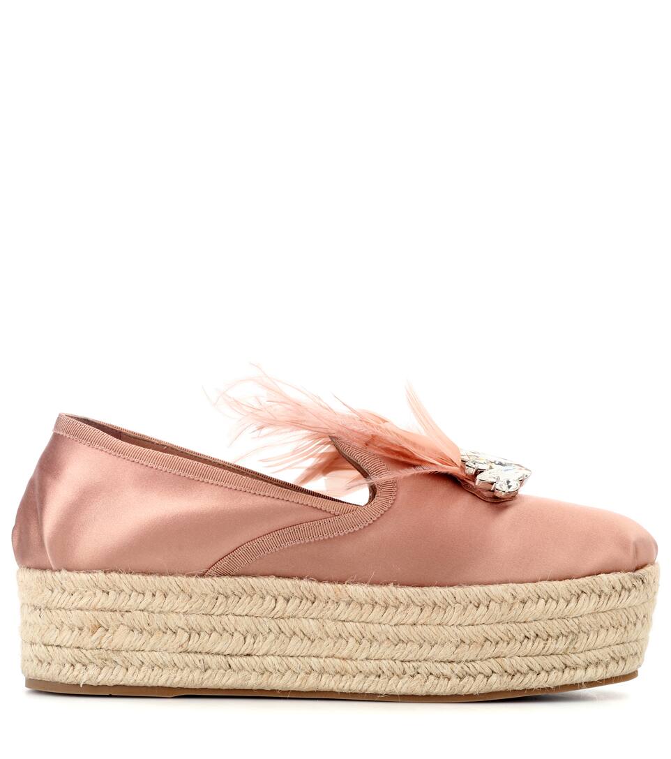 Satin platform espadrille loafers Satin platform espadrille loafers