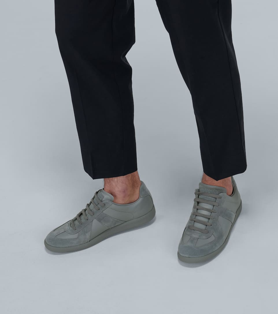 MAISON MARGIELA Replica leather and suede sneakers,P00443362