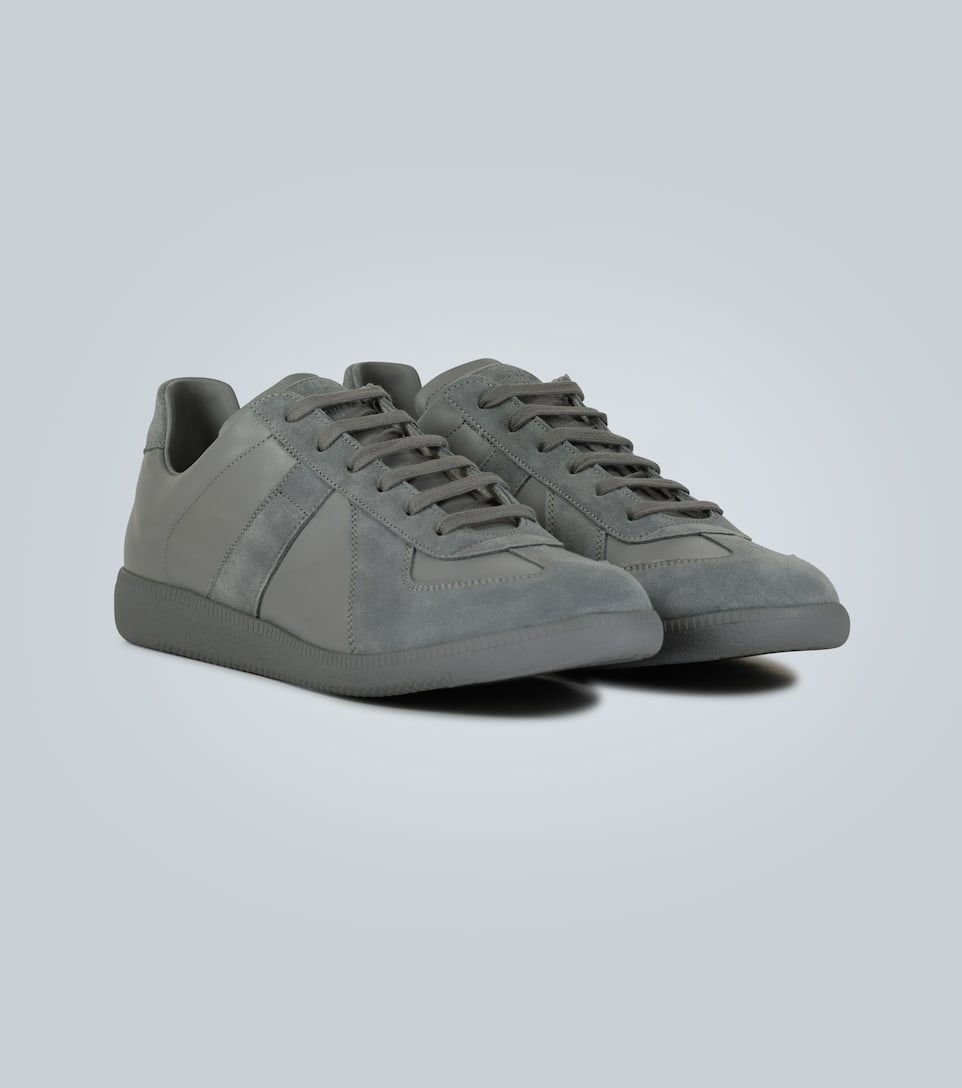 MAISON MARGIELA Replica leather and suede sneakers,P00443362