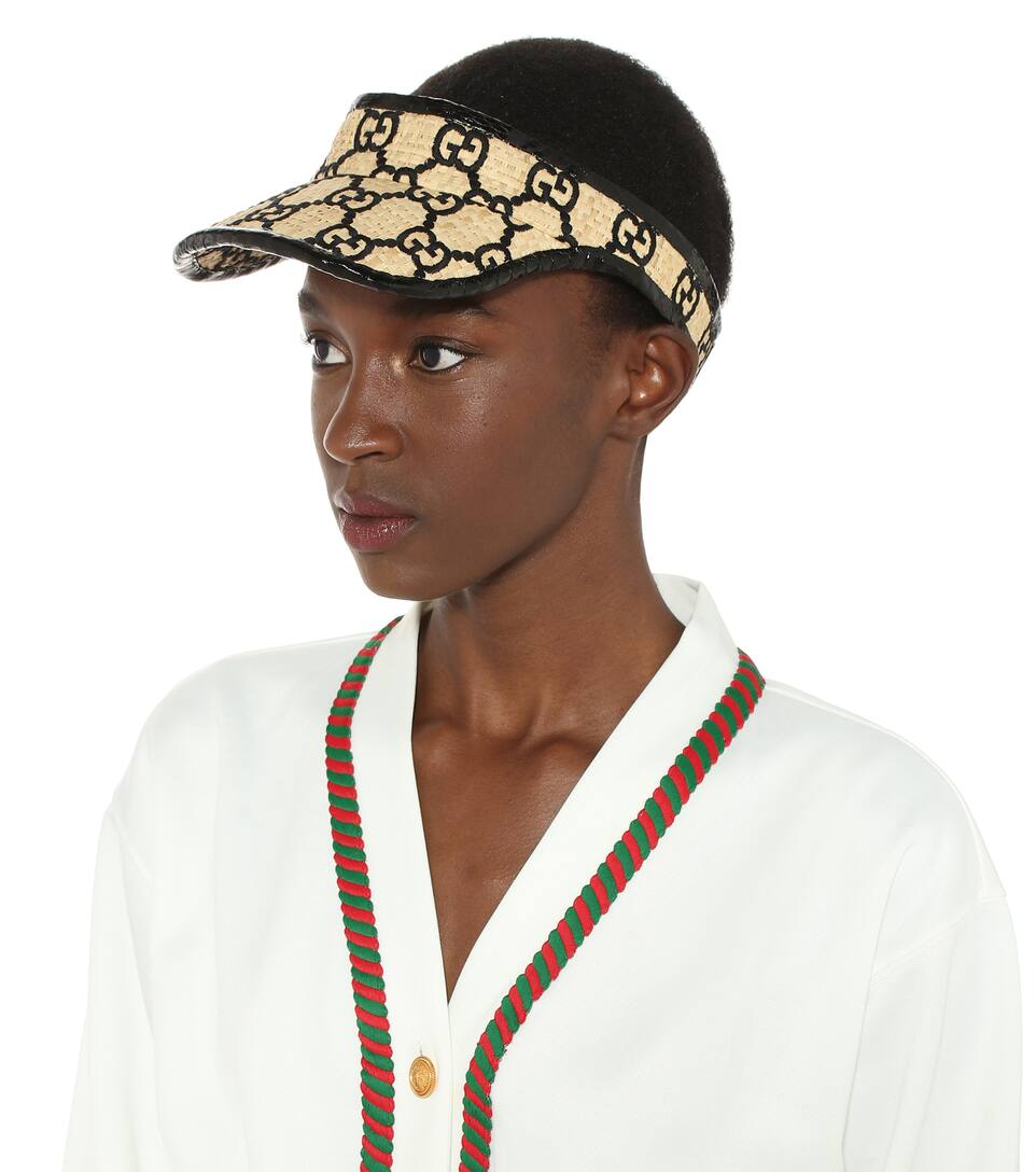 gucci raffia visor