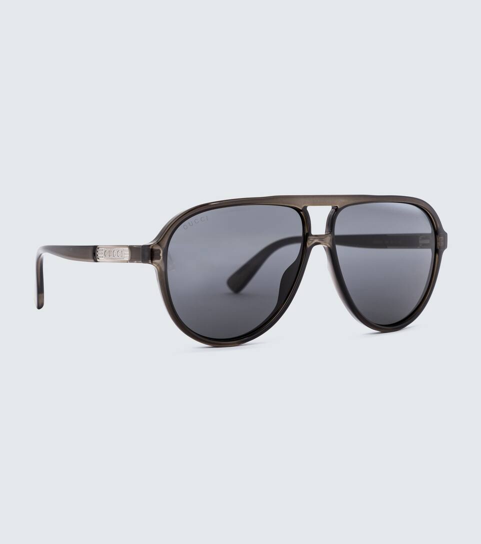 gucci gunmetal aviator sunglasses
