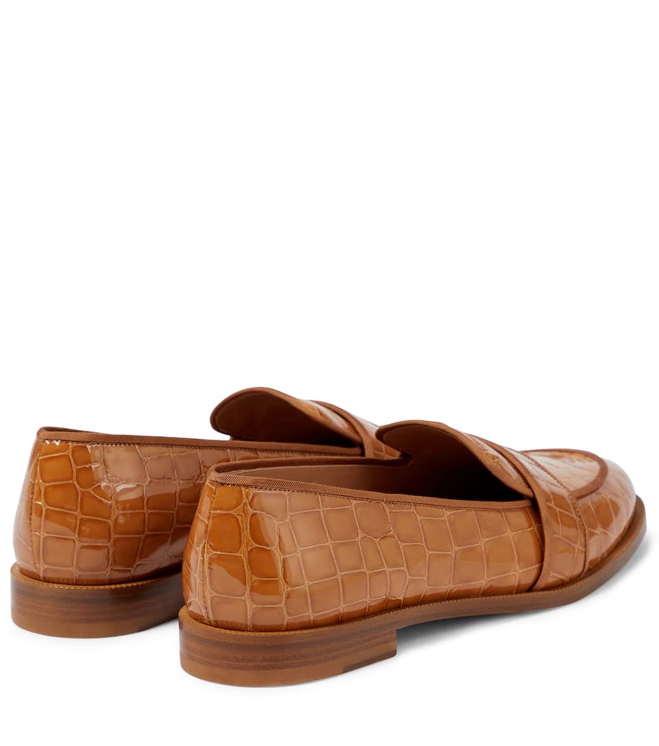 croc effect leather loafers