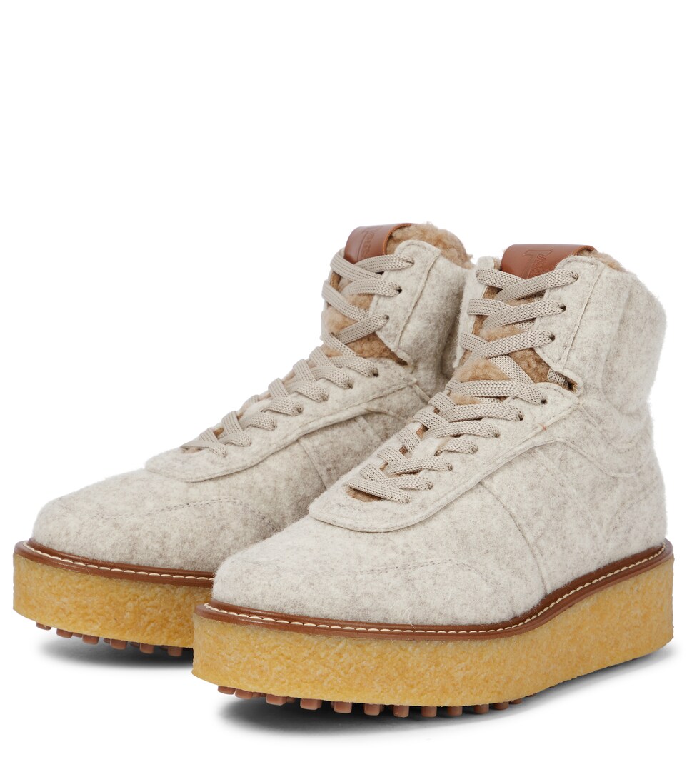 lined high top sneakers