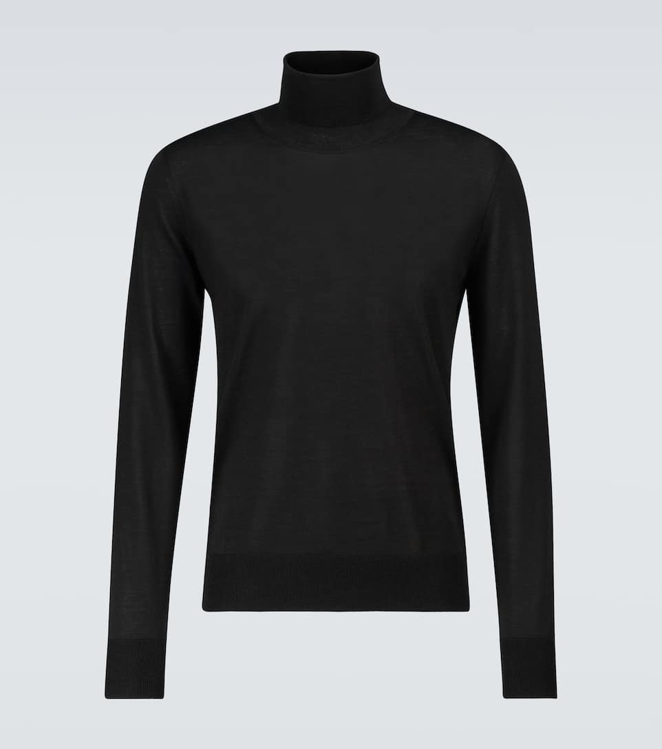 Black silk turtleneck mens clearance