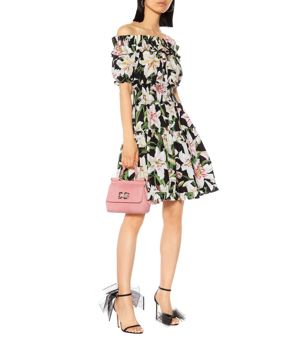 DOLCE & GABBANA FORAL COTTON-POPLIN DRESS,P00389219