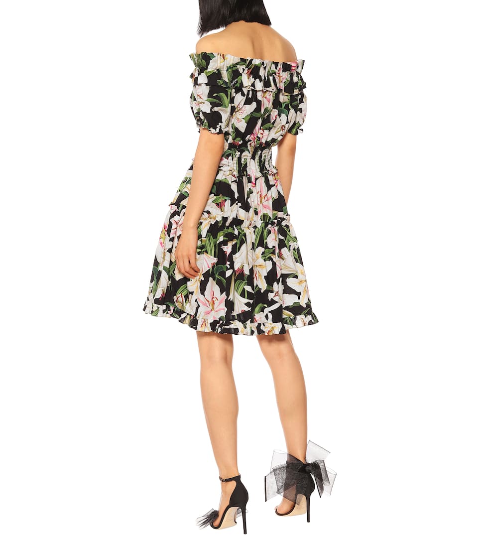 DOLCE & GABBANA FORAL COTTON-POPLIN DRESS,P00389219