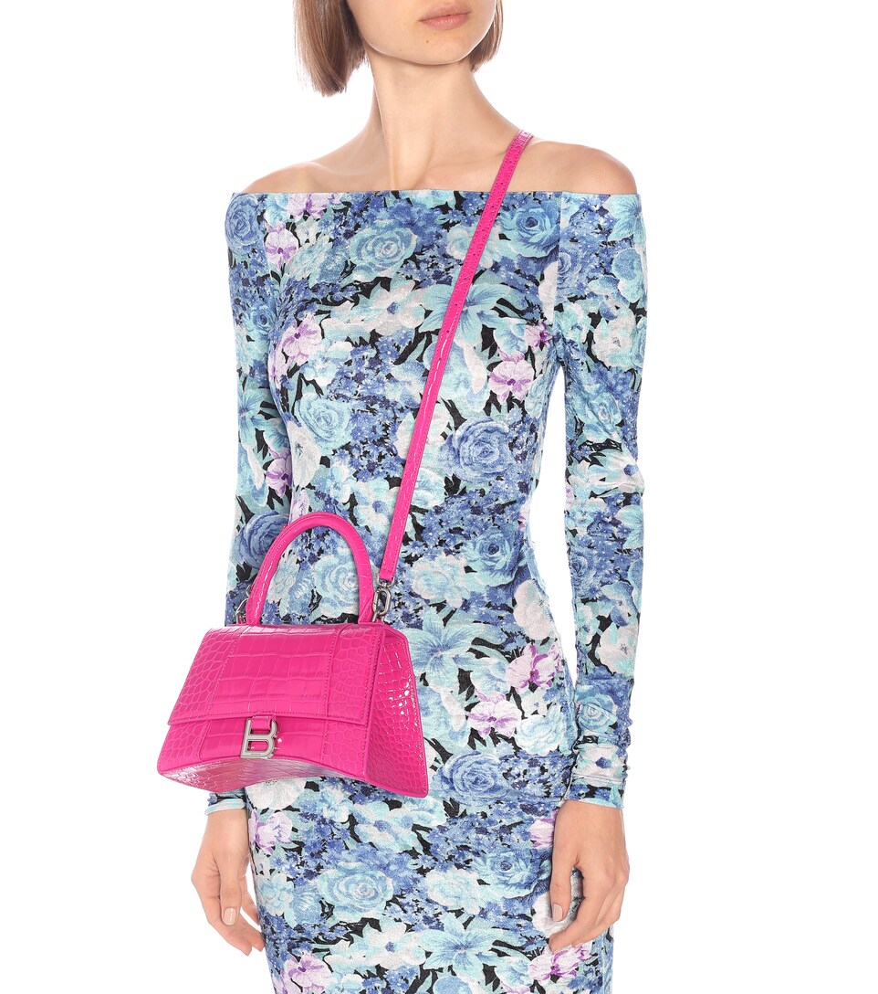 balenciaga hourglass small leather tote