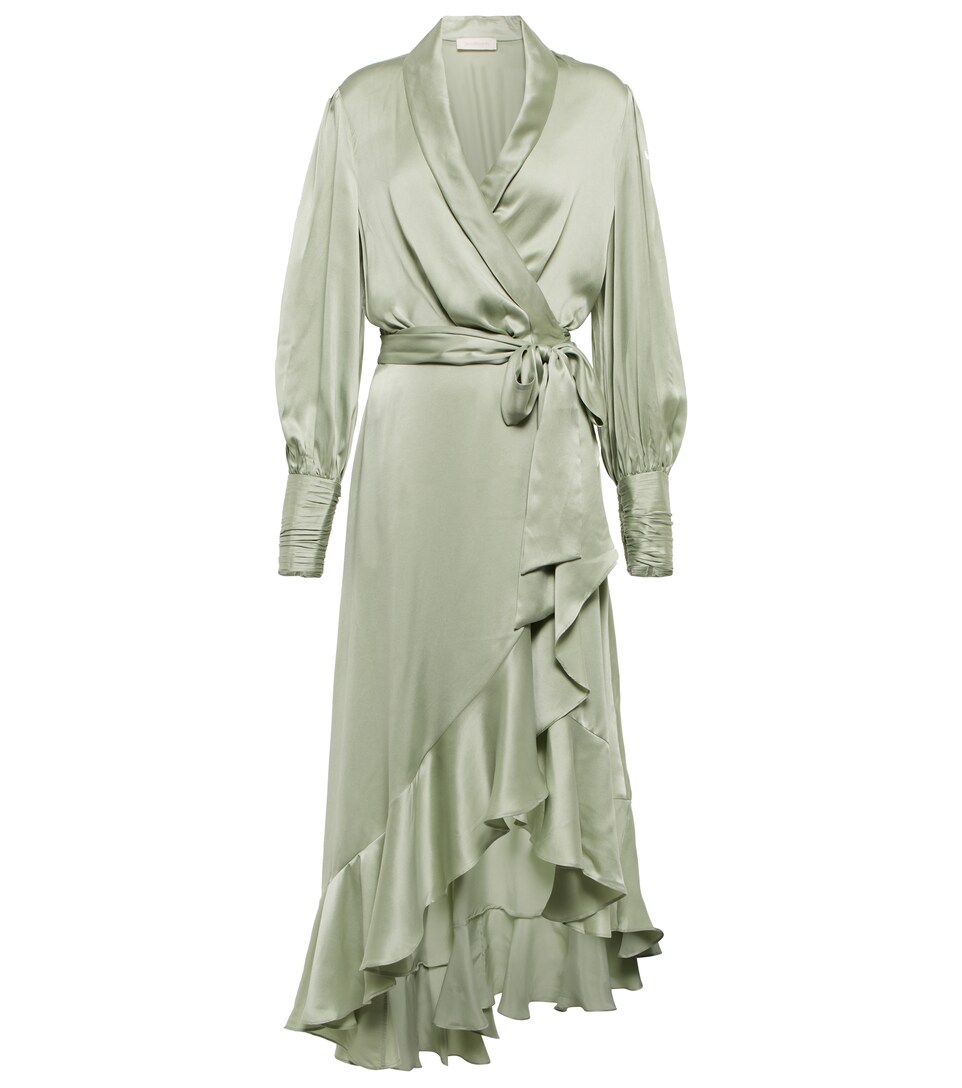 Zimmermann - Silk satin wrap midi dress 