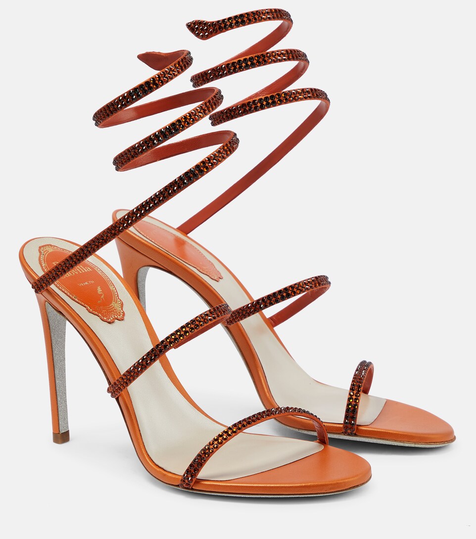 Rene Caovilla - Cleo embellished satin sandals | Mytheresa