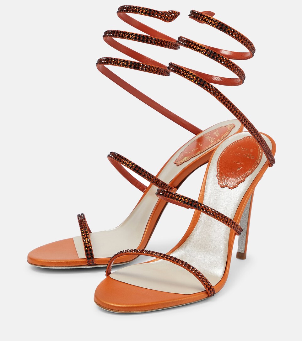 Rene Caovilla - Cleo embellished satin sandals | Mytheresa