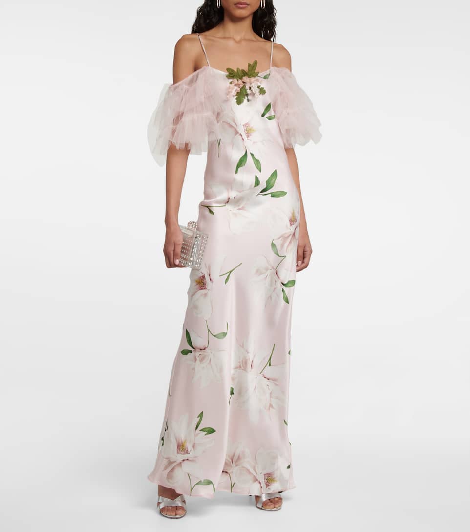 Nobody does romanticism quite like Rodarte – and this maxi dress proves it. Made from silk charmeuse that's printed with large magnolias, it features ruffled tulle sleeves and a handmade floral pin at the neckline.