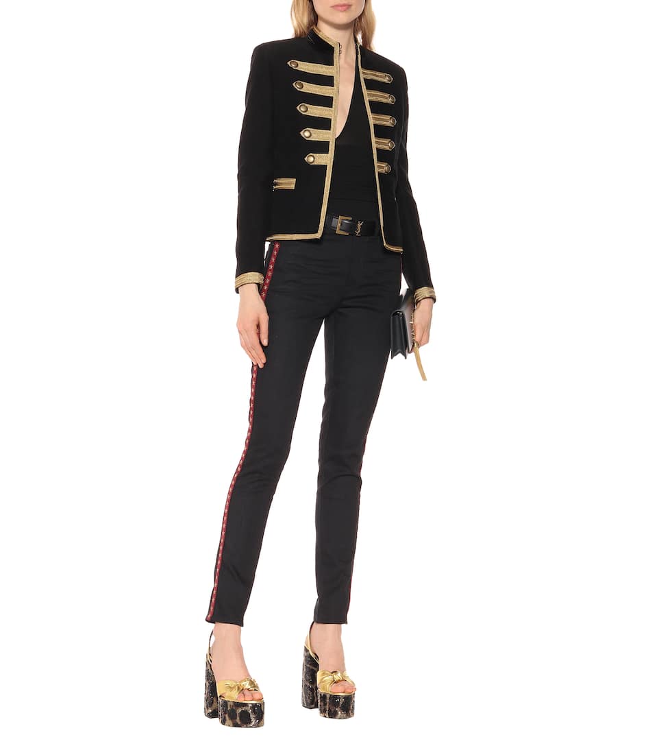 Laurent Saint Jean Skinny En Brodé Coton QCodBeErxW
