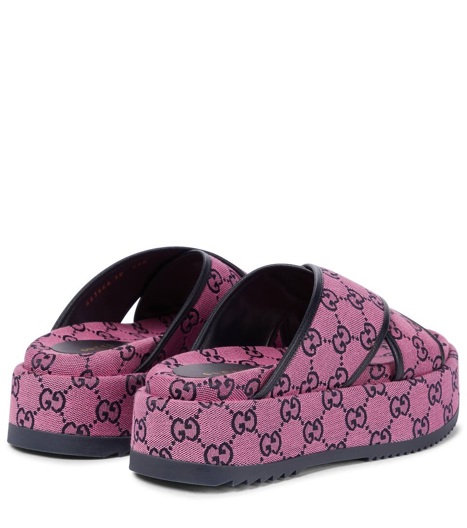 Gucci GG Multicolor canvas platform slides Mytheresa