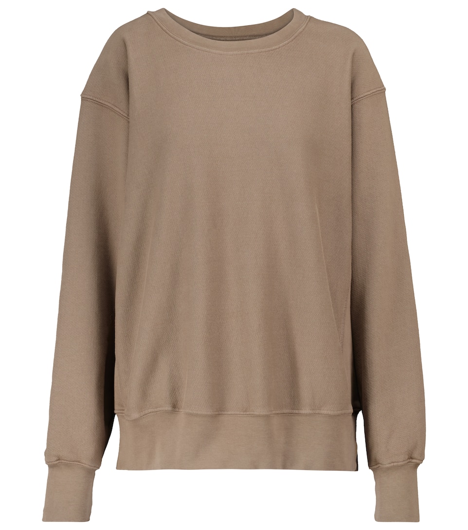 Cropped cotton sweatshirt clearance