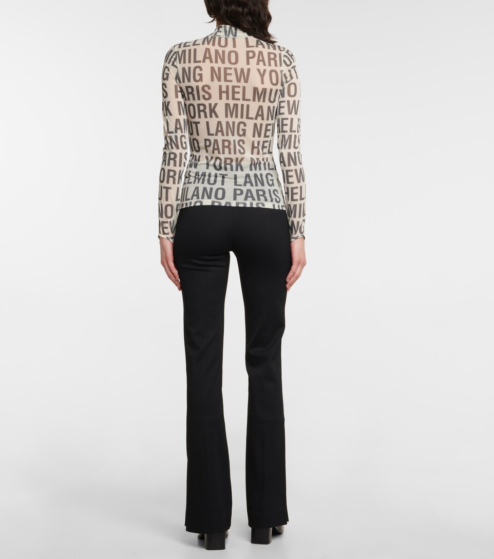 Helmut Lang Logo High Neck Jersey Top Mytheresa