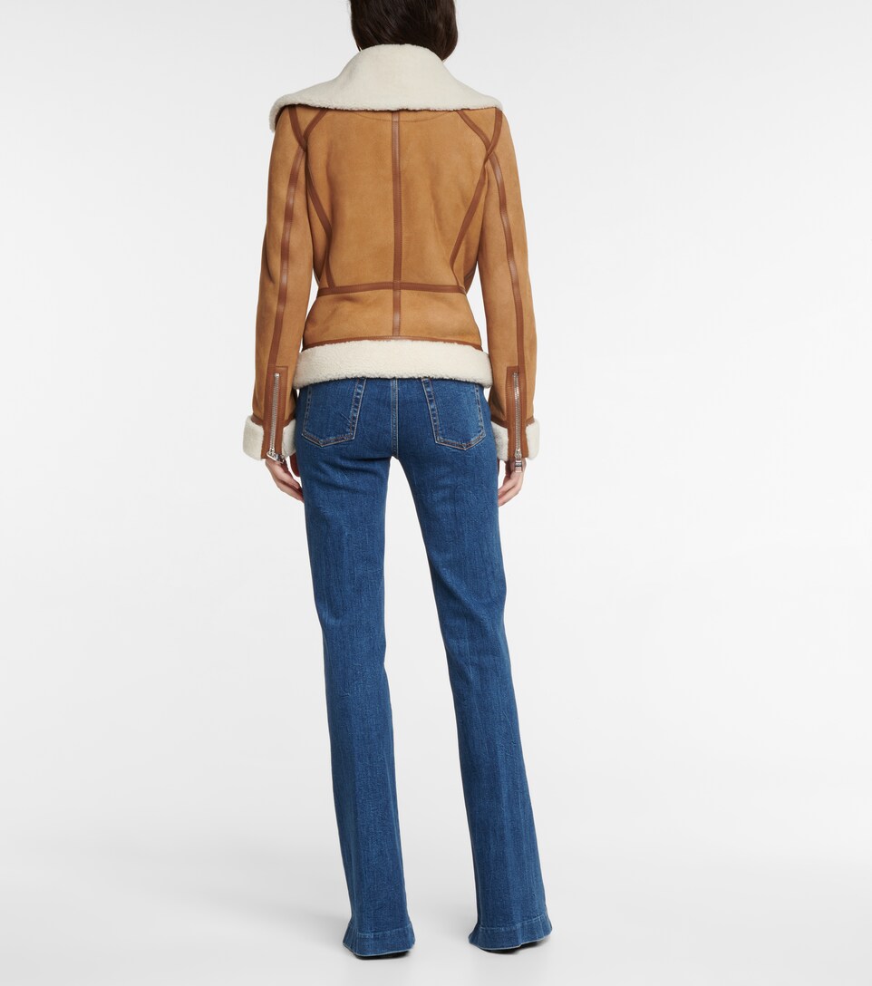 biker jacket with shearling