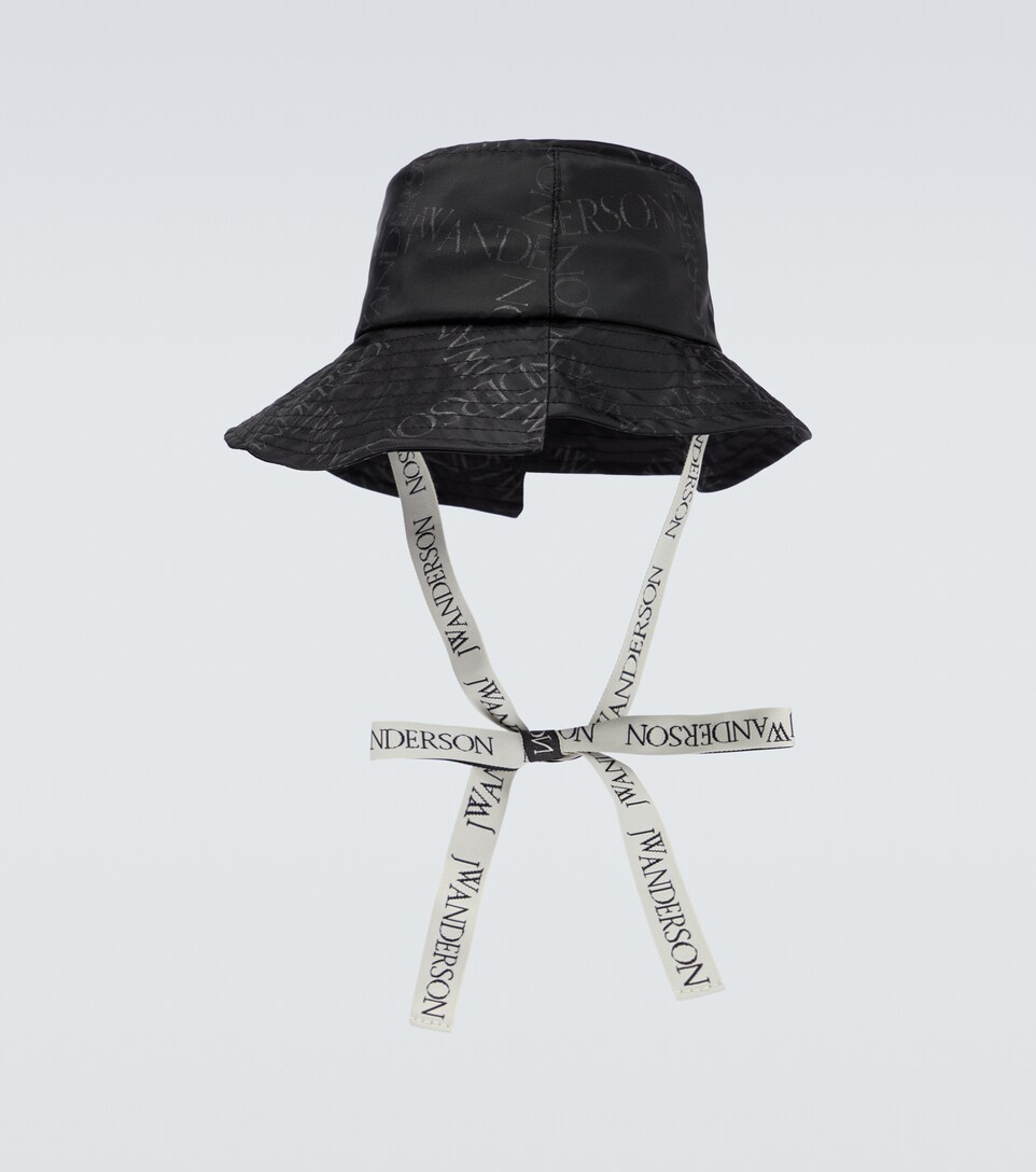 Asymmetric tie-neck bucket hat 