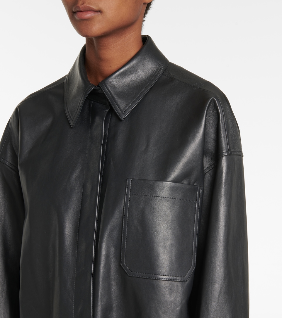 leather shirt jacket