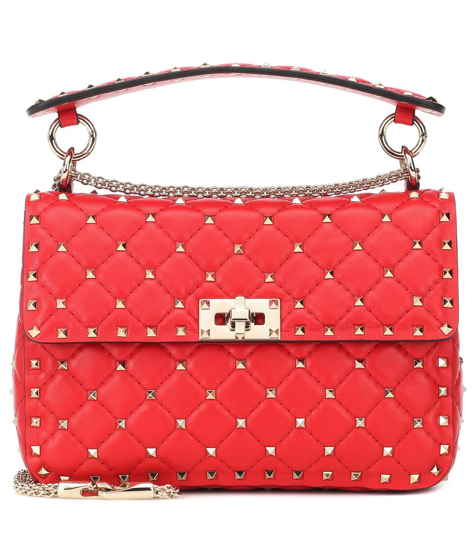 En Valentino – Bandoulière Rockstud Medium Cuir Garavani Spike Sac À htQrxdCs