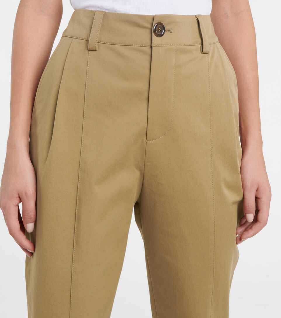 High-rise cotton twill pants 