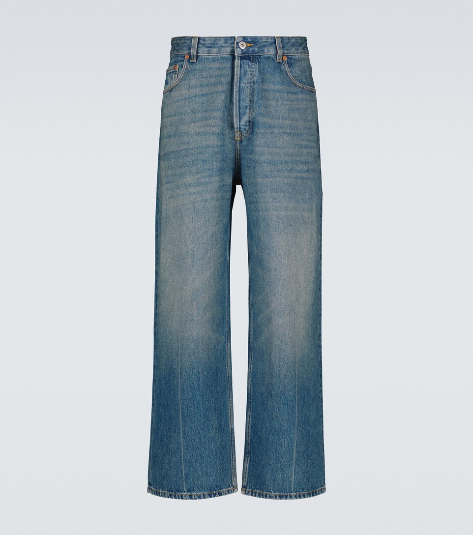 Valentino - Wide-leg cotton denim jeans 