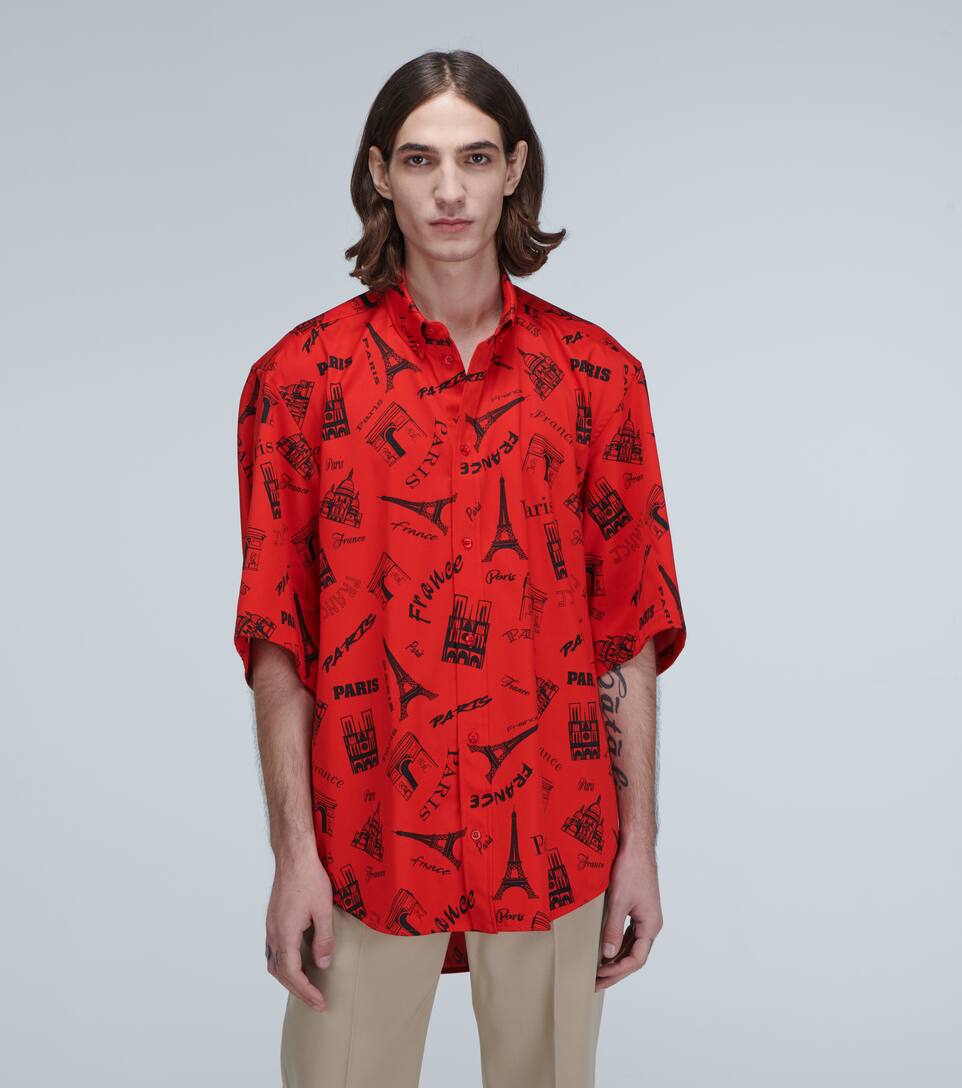 BALENCIAGA SQUARE BACK SHORT-SLEEVED SHIRT,P00444327
