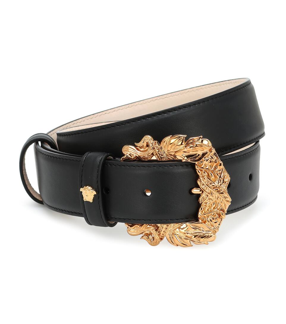 versace baroque buckle leather belt
