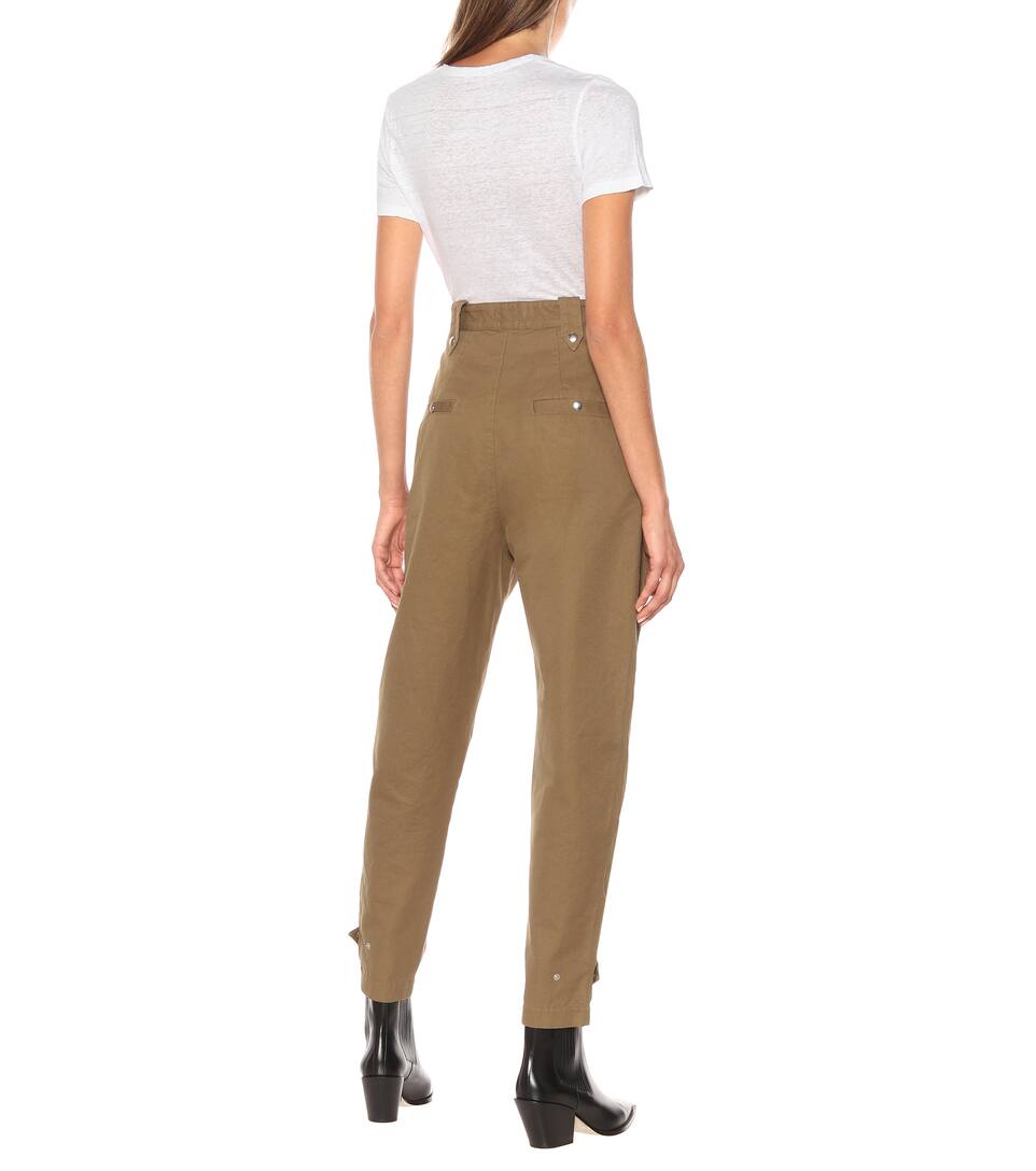 high rise cotton pants