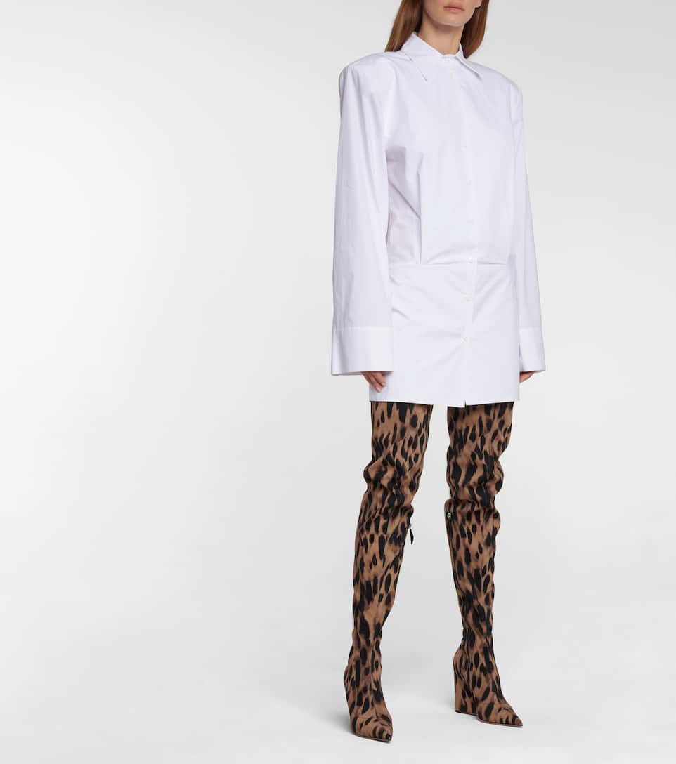 leopard print over the knee boots