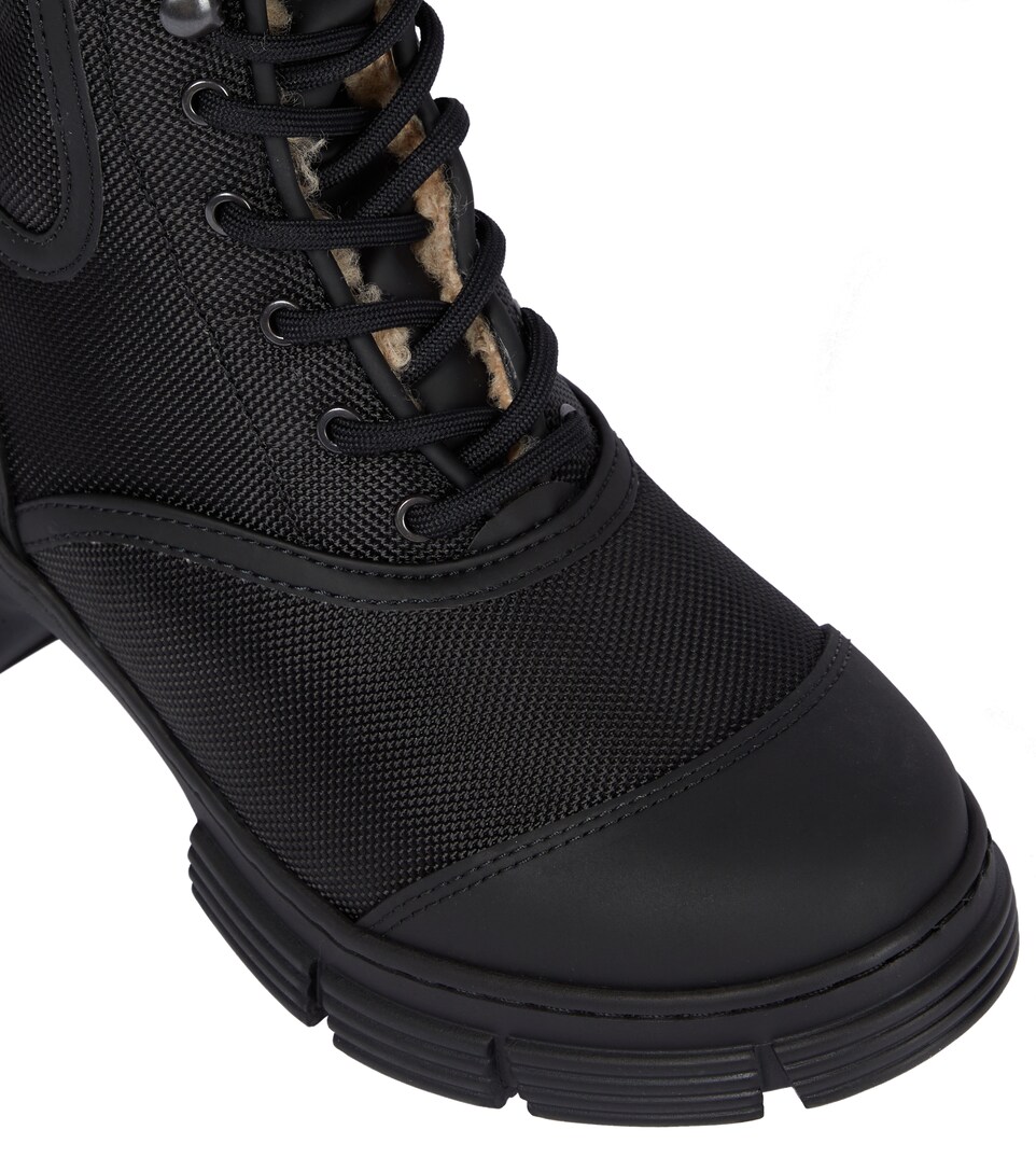 shearling lined combat boots