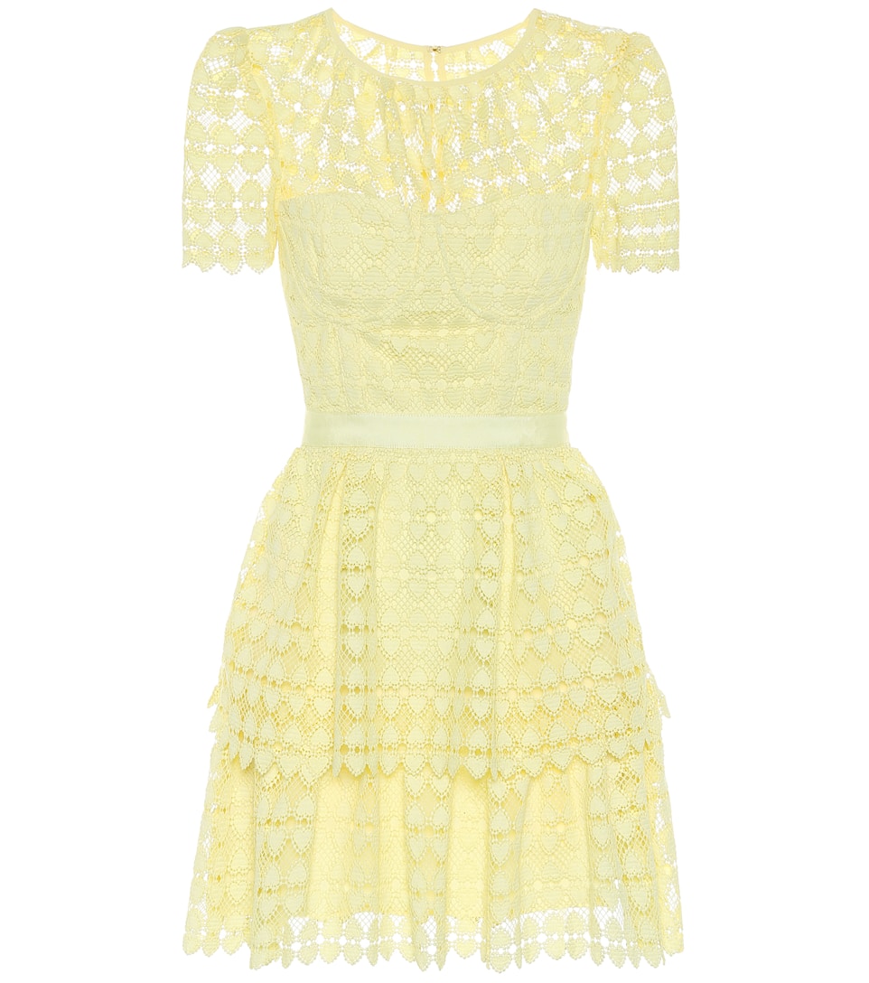 self portrait floral lace mini dress