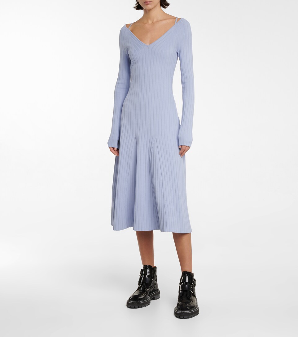 White Label ribbed-knit midi dress 