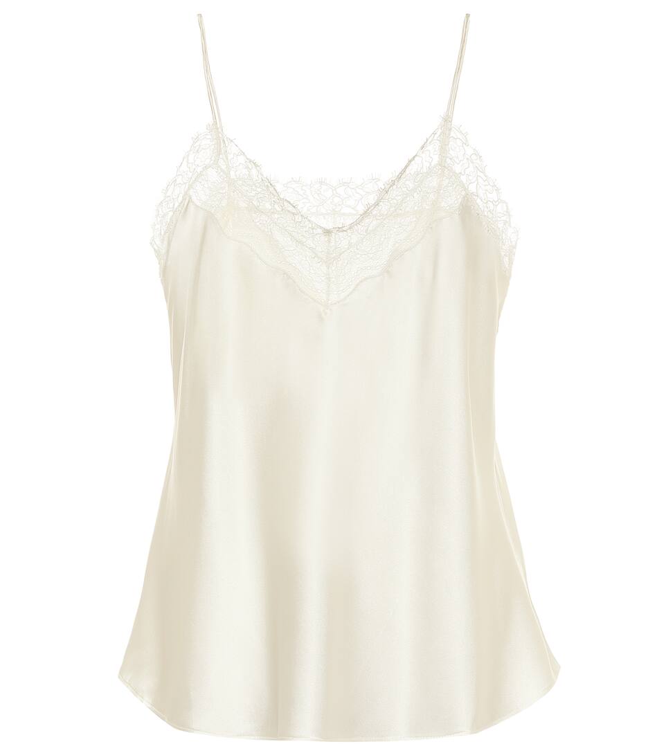 white lace satin cami