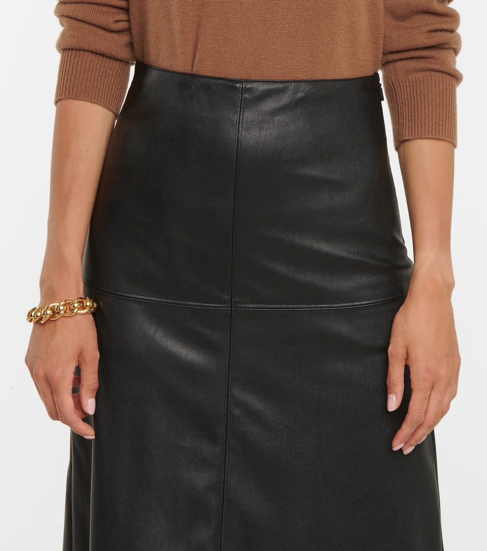 kookai black leather skirt