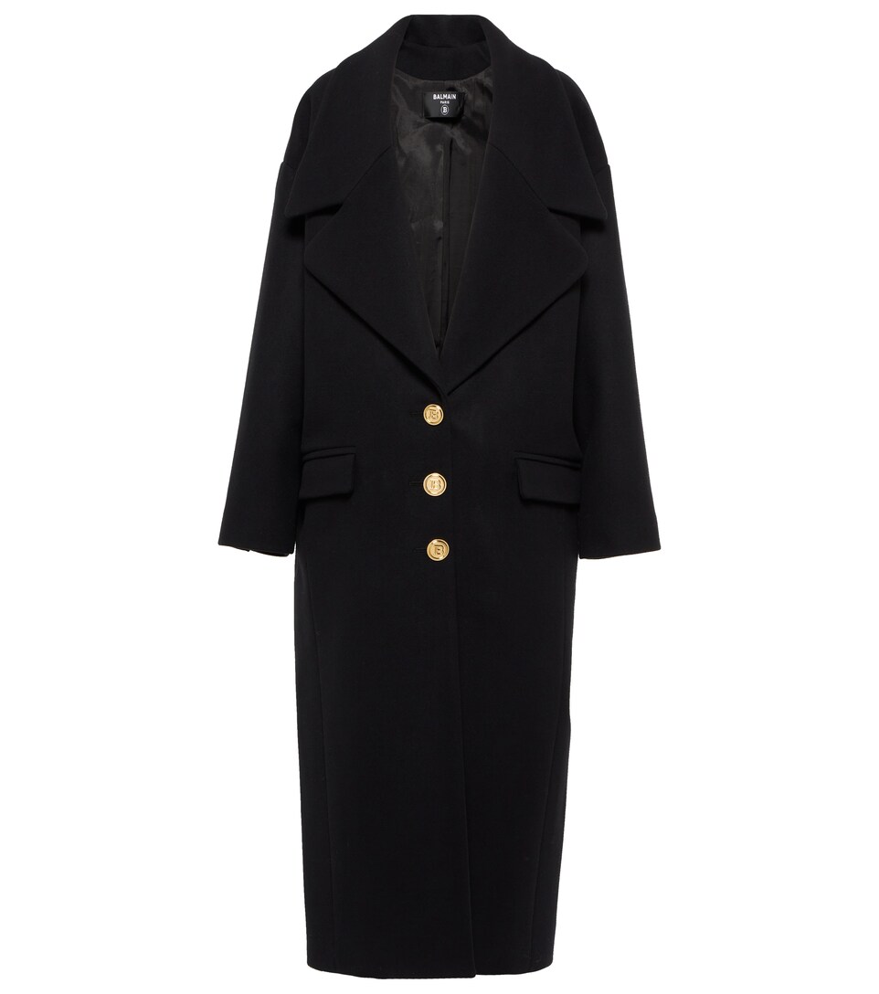 single button wool coat