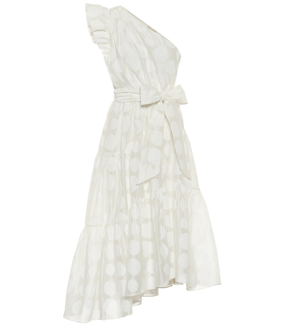 Ariane Organza One-Shoulder Midi Dress 