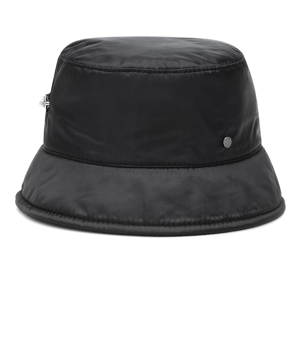 black nylon bucket hat